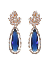 Blue American Diamond Earring Set - Steorra Jewels
