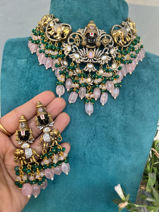 Bala Ji Premium Moissanite Choker Necklace Set