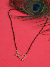 Exclusive Designer Gold Tone Heart Shape American Diamond Black Chain Mangalsutra - Steorra Jewels