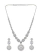 Exclusive Premium White Stone American Diamond Long Necklace Set - Steorra Jewels