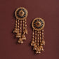 Golden Jhumki Bollywood Style Black Bahubali Earrings