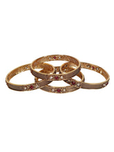 Premium Gold Plated Original Look Kundan Bangle Set - Steorra Jewels