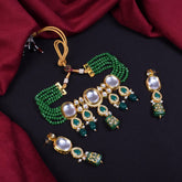 Traditional Kundan and Stone Embellished Choker Necklace Set