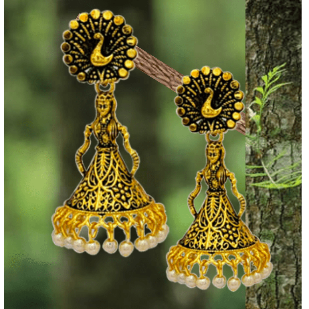 Tarinika Antique Gold Plated Ehimay Drop Earrings India | Ubuy