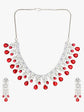 American Diamond Red Choker Necklace Set