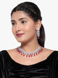 American Diamond Red Choker Necklace Set