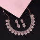 American Diamond Golden Statement Choker Necklace Set