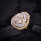 American Diamond Golden Adjustable Ring