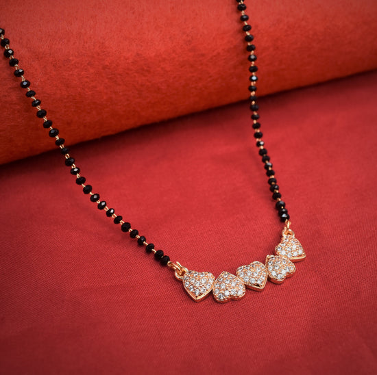 American Diamond Golden Pendant Mangalsutra