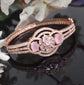 American Diamond Wedding Collection Baby Pink Bracelet With Earring Combo Set
