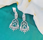 Elegant American Diamond White Stone Dangle Earrings for Party Wear