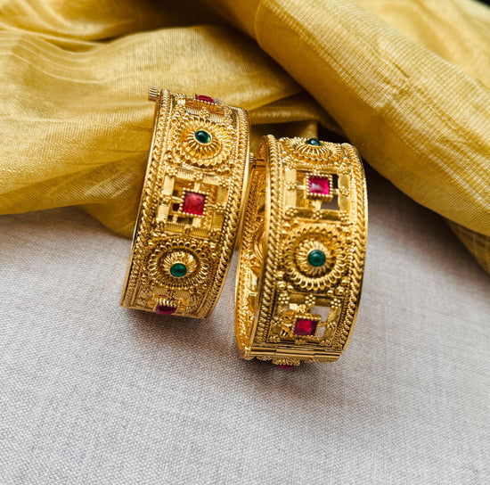 Gold Plated Kada Bangles
