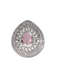 American Diamond Pink Adjustable Ring