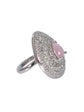 American Diamond Pink Adjustable Ring