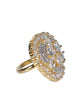 American Diamond Golden Adjustable Ring