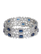 American Diamond Wedding Collection Blue Bangle Set With Adjustable Ring Combo Set