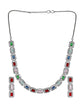 American Diamond White Multicolor Choker Necklace Set