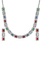 American Diamond White Multicolor Choker Necklace Set