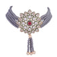 Grey Indian Kundan Choker Set