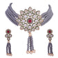 Grey Indian Kundan Choker Set