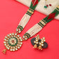 Green Indian Kundan Long Necklace Set