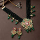 Green Indian Kundan Long Necklace Set