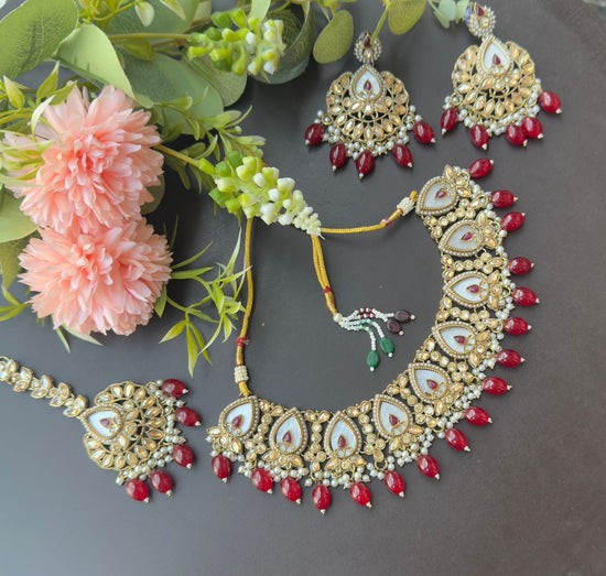 Kundan Polki & MOP Choker Necklace Set