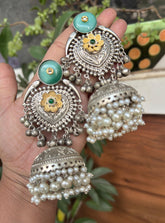 Oxidized Jhumki Earrings