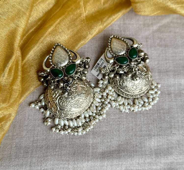 Oxidized Jhumki Style Earrings
