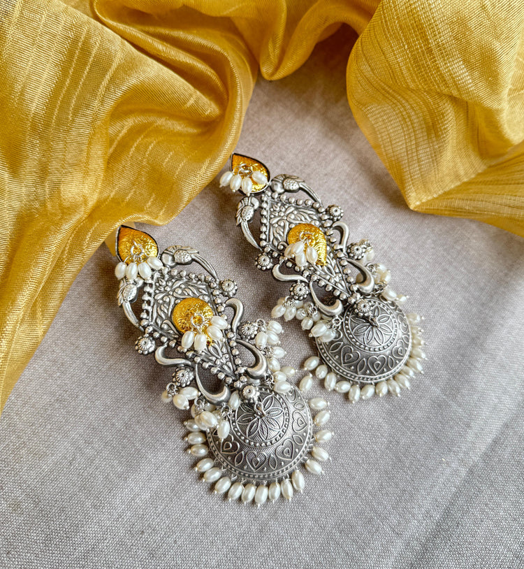 Party Wear Oxidized Jhumki Style Earrings
