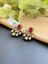 Polki and Kundan earring studs with Moissanite