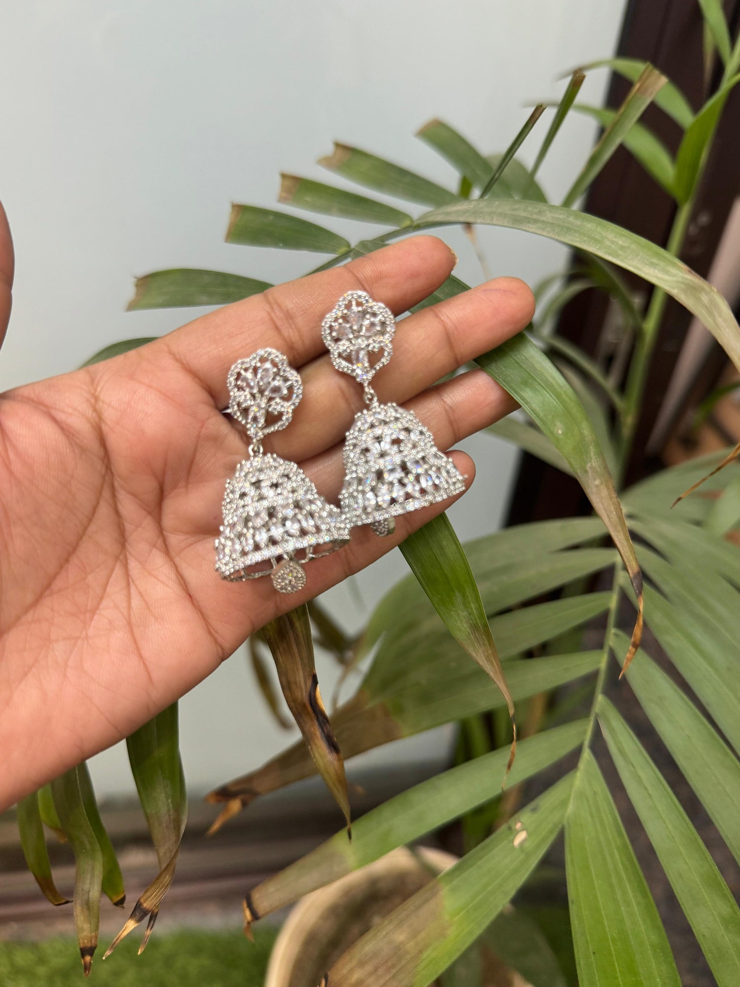 Traditional Jhumki Earrings with CZ
