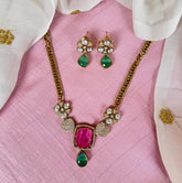 Victorian Kundan Polki Choker Necklace Set
