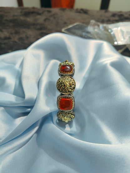 Sabyaschi Inspired Most Premium Panther Lion Finish Victorian Antique Zirconium Diamond Statement Jewelry Set Unique Jewelry