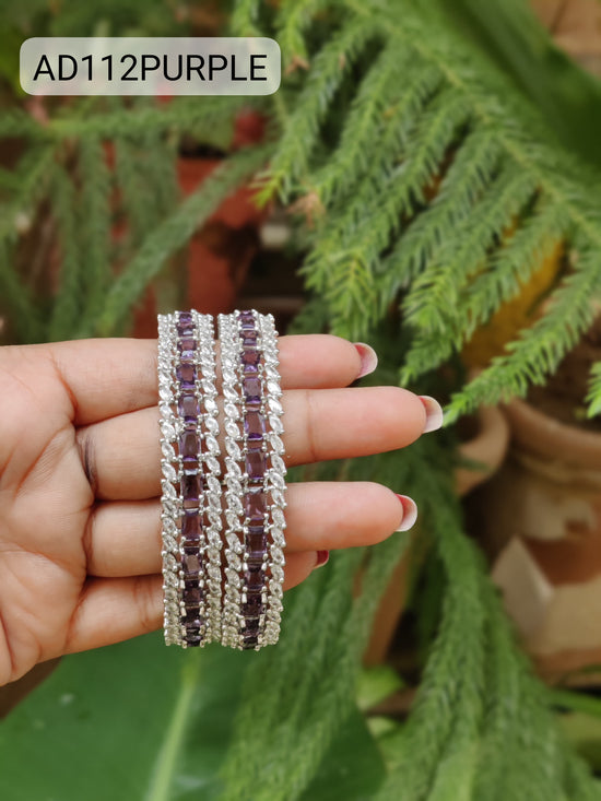 American Diamond Purple Bangle Set