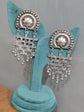 Oxidize Beads Silver Look Stone Type Jumka Earring For Women And Girls.