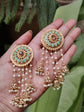 Gold Plated Bahubali Pearl Dangler Earrings Traditional Mint Stylish Fancy Earrings For Women & Girls.