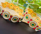 Antique Gold Plated Kundan Bangle Set Traditional Elegant Jewelry For Women & Girls.