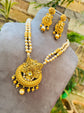 Antique Gold Plated Long Necklace Set – Perfect for Bridal and Festive Wear.