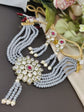 Grey Indian Kundan Choker Set