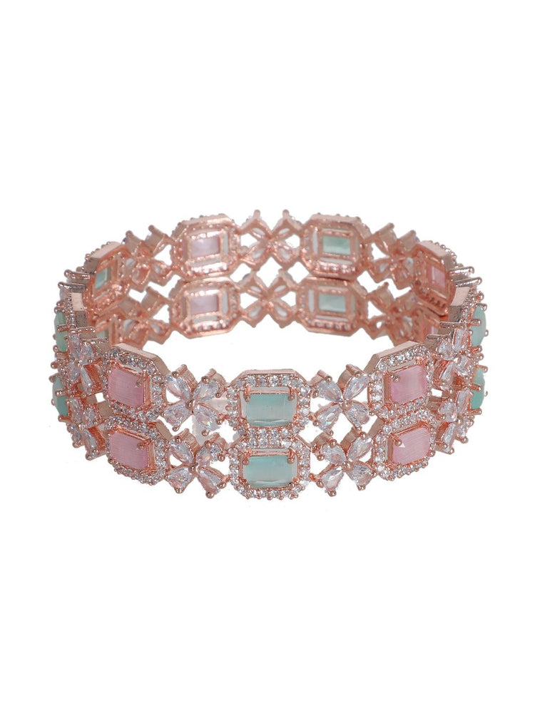American Diamond Multicolor Bangle Set - Steorra Jewels
