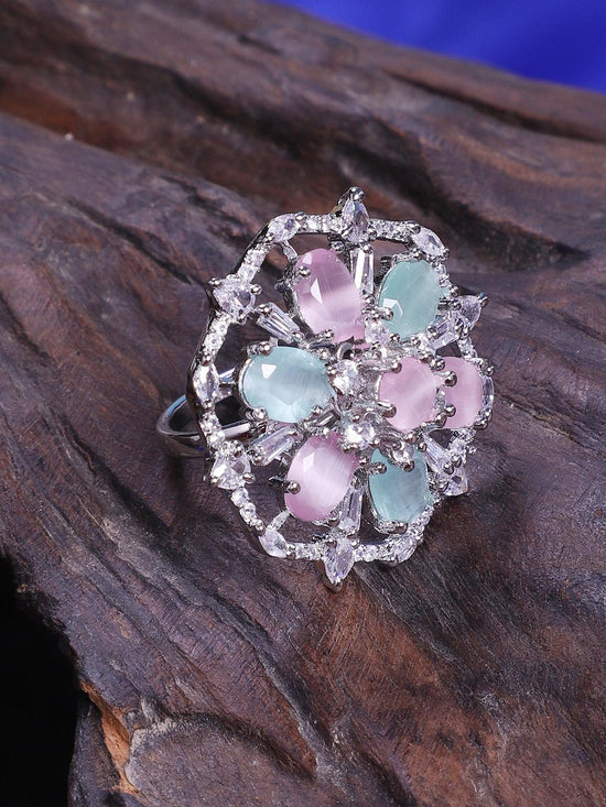 American Diamond Multicolor Ring - Steorra Jewels