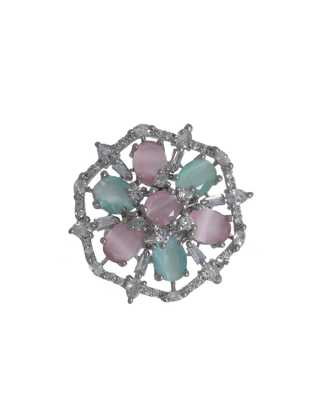 American Diamond Multicolor Ring - Steorra Jewels
