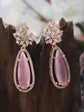 American Diamond Pink Earrings Set - Steorra Jewels