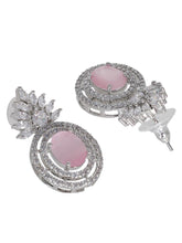 Baby Pink American Diamond Earrings Set - Steorra Jewels
