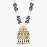 Blue Jaipuri Long Kundan Necklace Set - Steorra Jewels