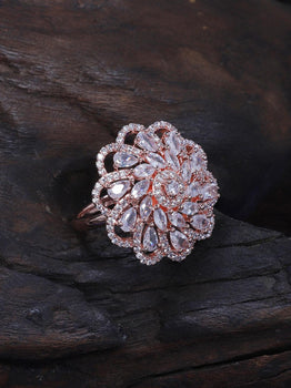 Golden American Diamond Ring - Steorra Jewels