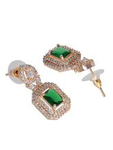 Green American Diamond Earrings Set - Steorra Jewels