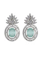 Light Green American Diamond Earrings Set - Steorra Jewels