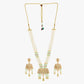 Light Green Jaipuri Long Necklace Set - Steorra Jewels
